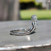 Kite Cut Moissanite White Gold Engagement Ring