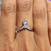 Kite Cut White Gold Moissanite Engagement Ring For Women