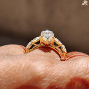 Marquise Cut Hidden Halo Five Stone Engagement Ring