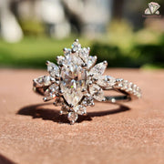 Marquise Cut Moissanite Cluster Ring