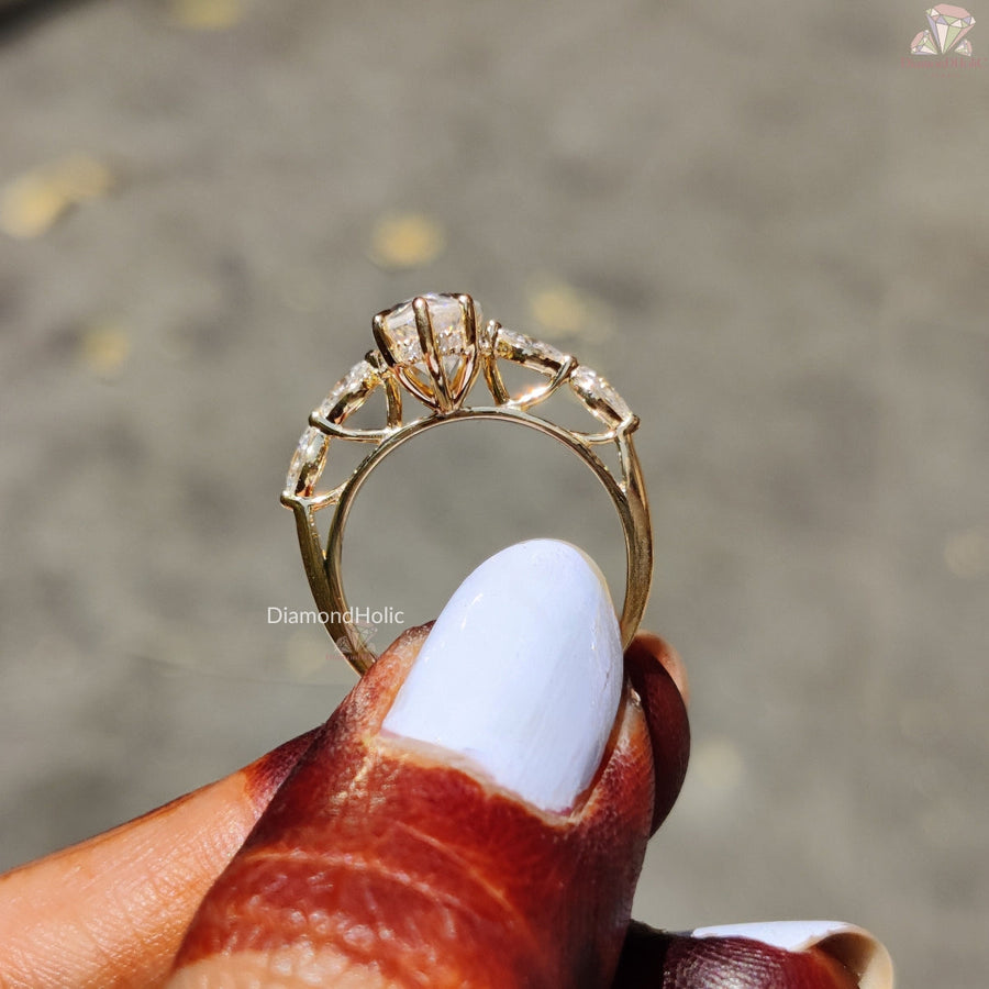 Marquise Cut Moissanite Engagement Ring