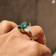 Moissanite 3 Stone Engagement Ring​