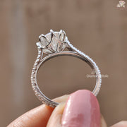 Moissanite Engagement Ring With Side Diamonds