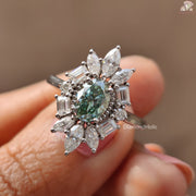 Moissanite Halo Engagement Ring