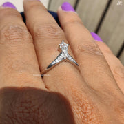 Moissanite Pave Set Engagement Ring 