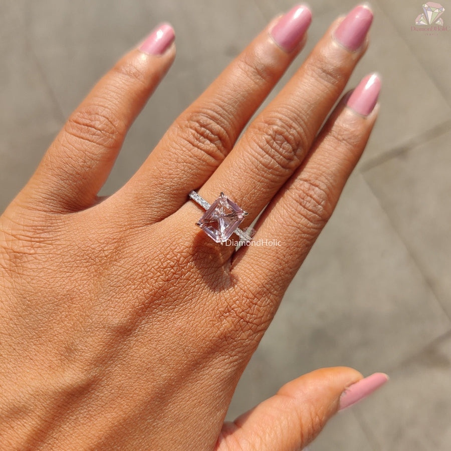 Morganite Cut White Gold Engagement Ring