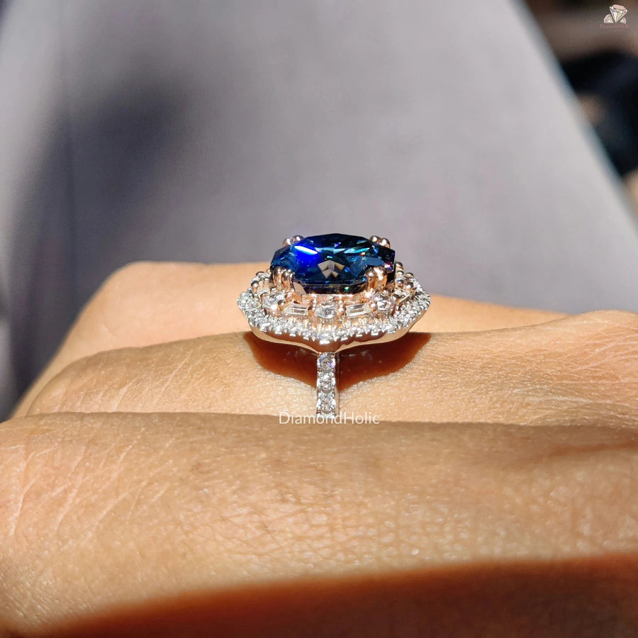 Octa Cut Moissanite Engagement Ring
