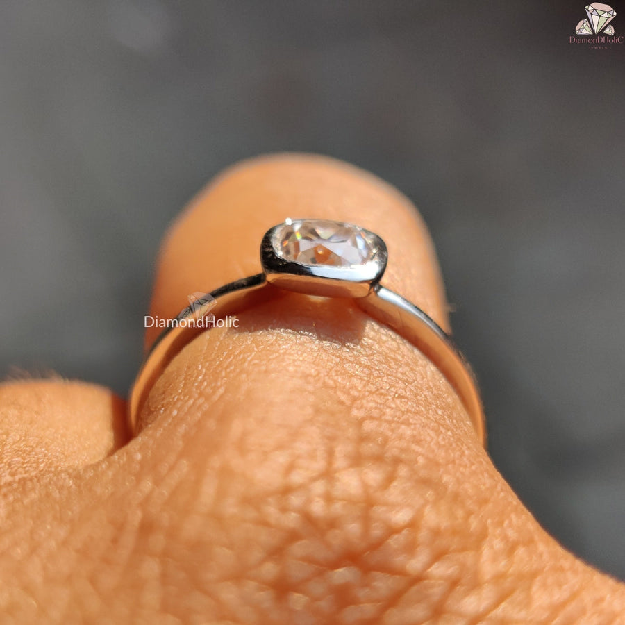 Old European Cut Moissanite Engagement Ring