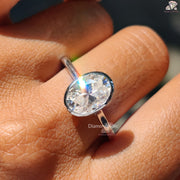 Oval Cut Moissanite Solitaire Engagement Ring