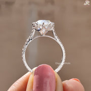 Portuguese Cut Moissanite Engagement Ring 