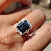 Radiant Cut Moissanite Halo Engagement Ring For Women