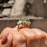 Radiant Cut Moissanite Hidden Halo Engagement Ring