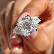 Radiant Cut Moissanite Three Stone Engagement Rings For Women's
