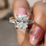 Radiant Cut White Gold Engagement Ring For Women's