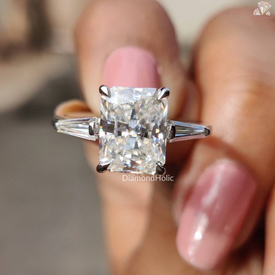 Radiant Cut White Gold Engagement Ring For Women's