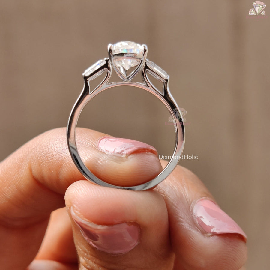 Three Stone Moissanite Ring