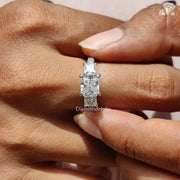 Three Stone Moissanite Bridal Ring Sets