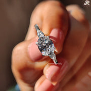 Oval Cut Three Stone Moissanite Engagement Ring 