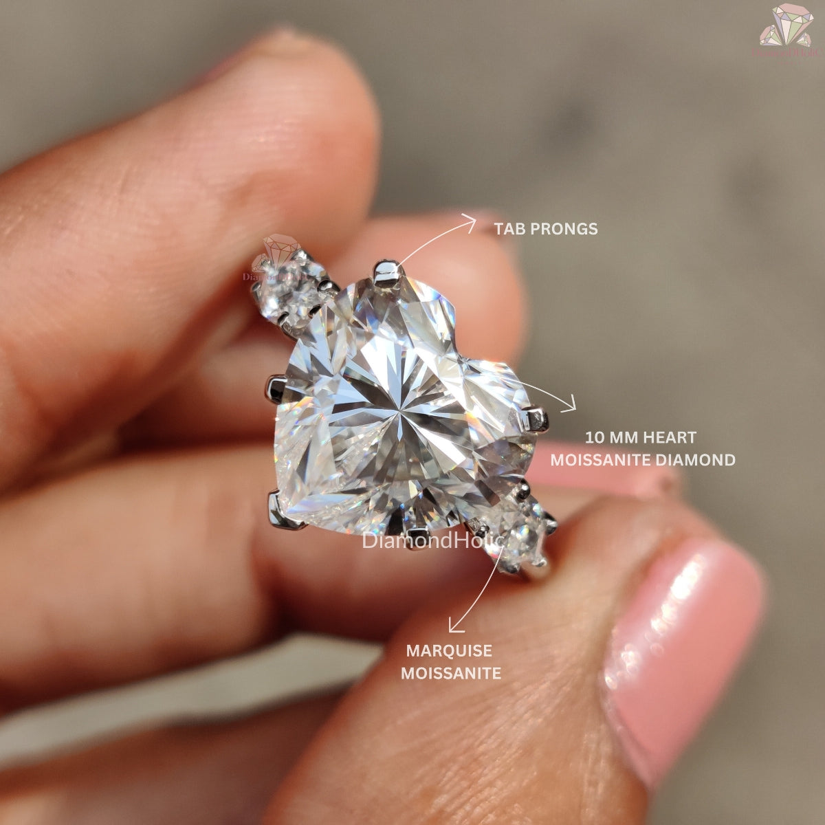 Three Stone Moissanite Promise Rings
