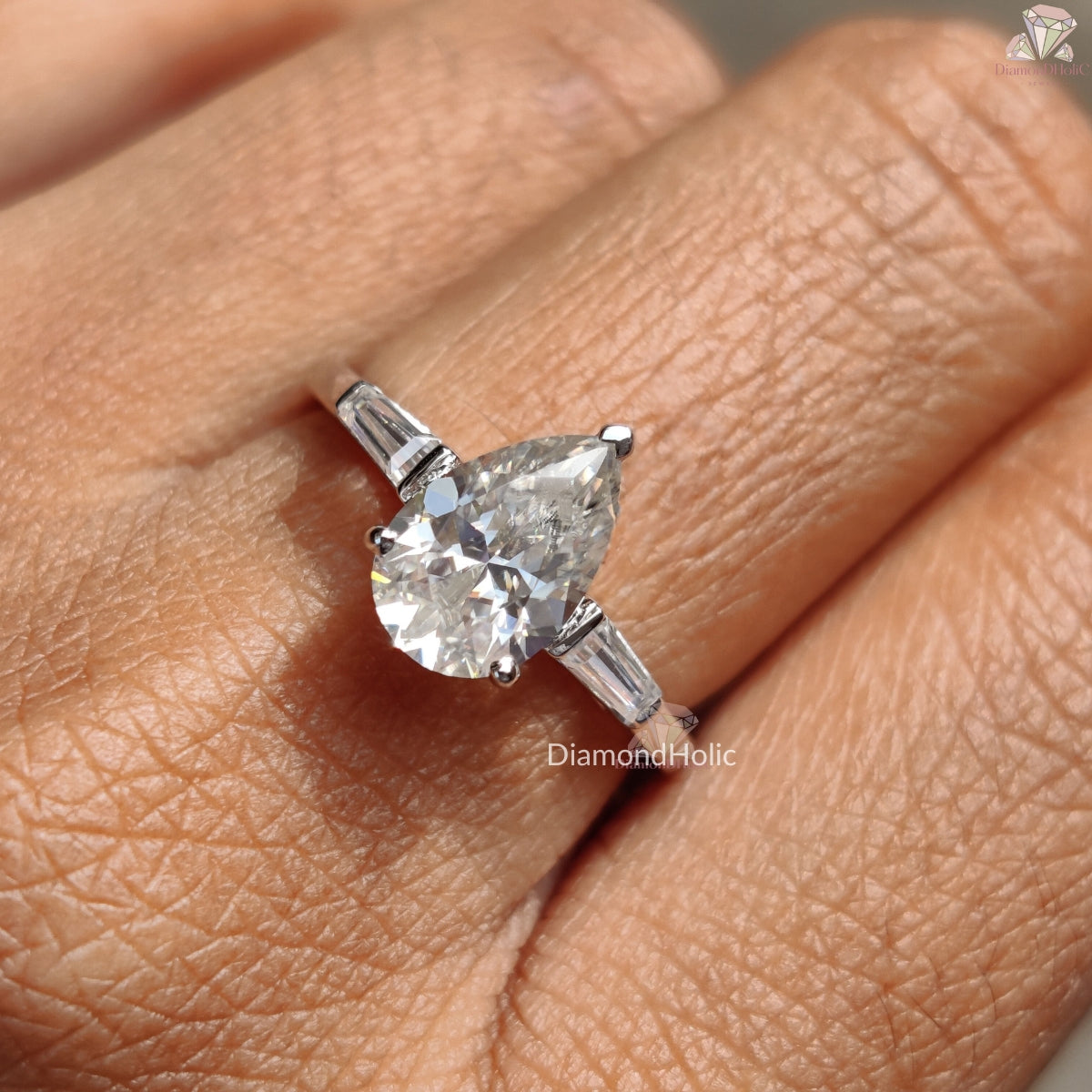 Three Stone Moissanite Ring For Women 