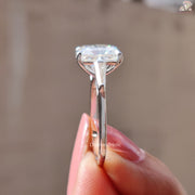 Three Stone White Gold Moissanite Ring