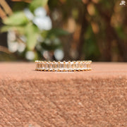 Half Eternity Design | Emerald Cut Diamond | Elegant Promise Band


