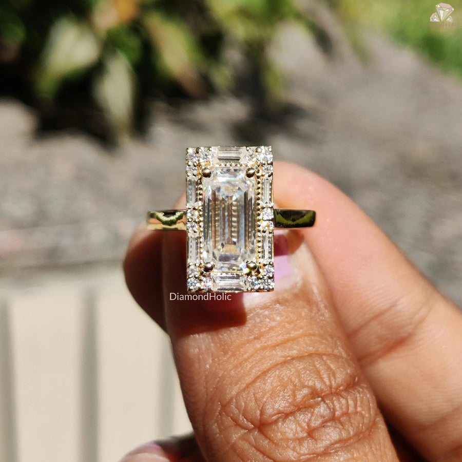 Emerald Shine Promise | Elegant Ring Gift | Moissanite Spark Love

