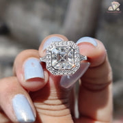 asscher cut diamond ring