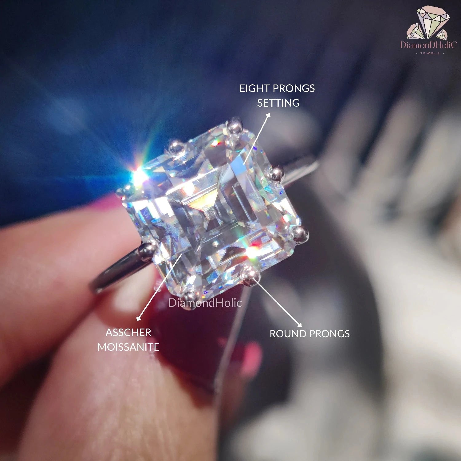 Asscher Cut Diamond Rings