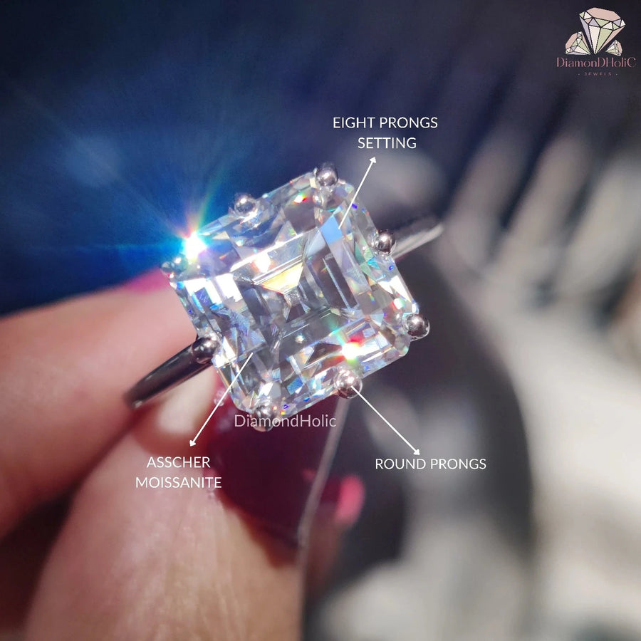 Asscher Cut Diamond Rings