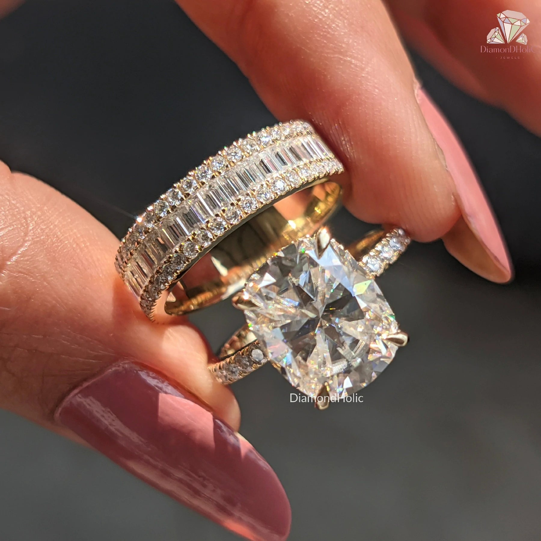 cushion cut diamond ring