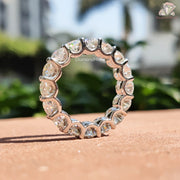 Round Moissanite Ring | Eternity Diamond Band | Wedding Jewelry

