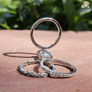 Radiant Cut Moissanite | Wedding Ring Set | Eternity Band Rings

