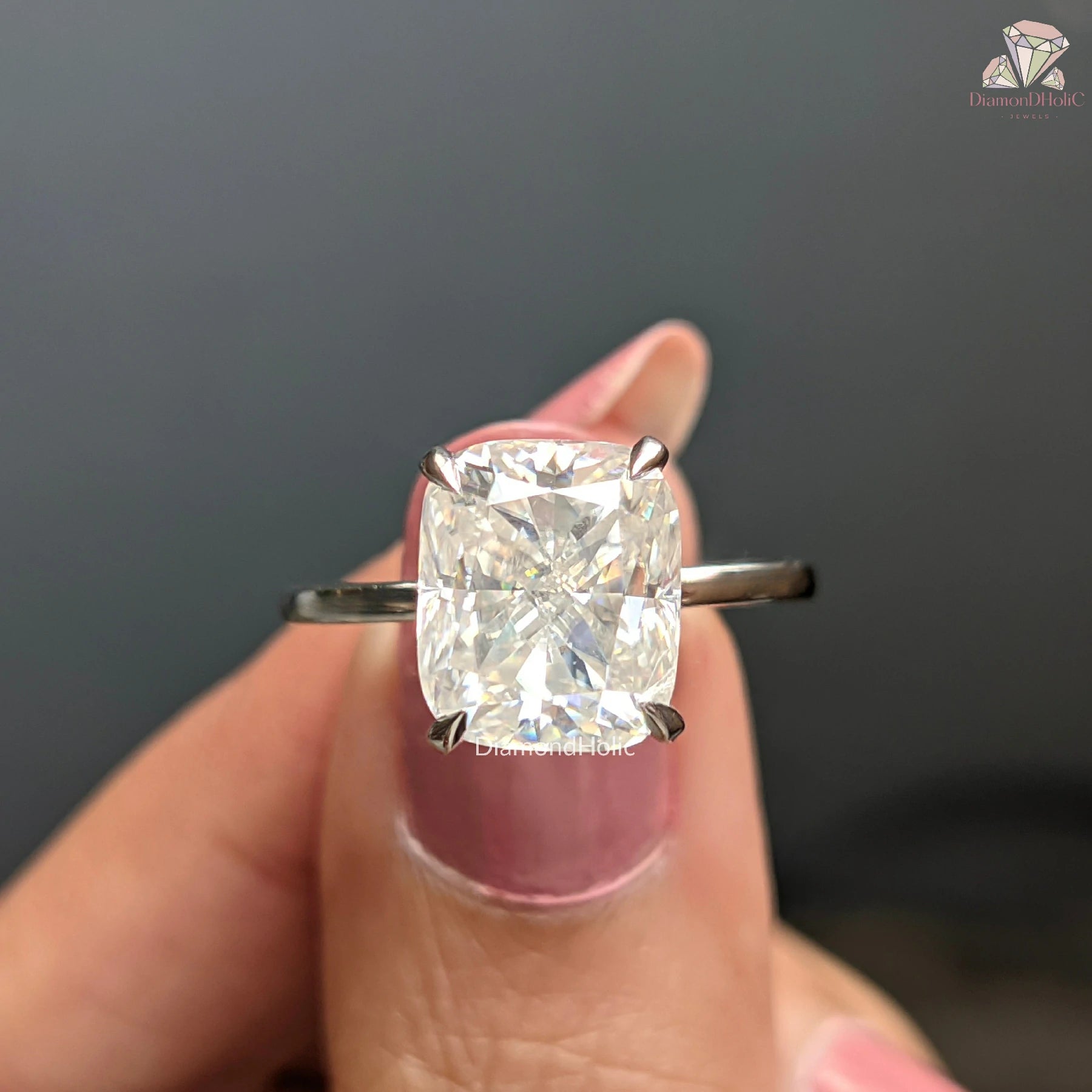 cushion cut diamond ring