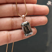 emerald cut diamond pendant