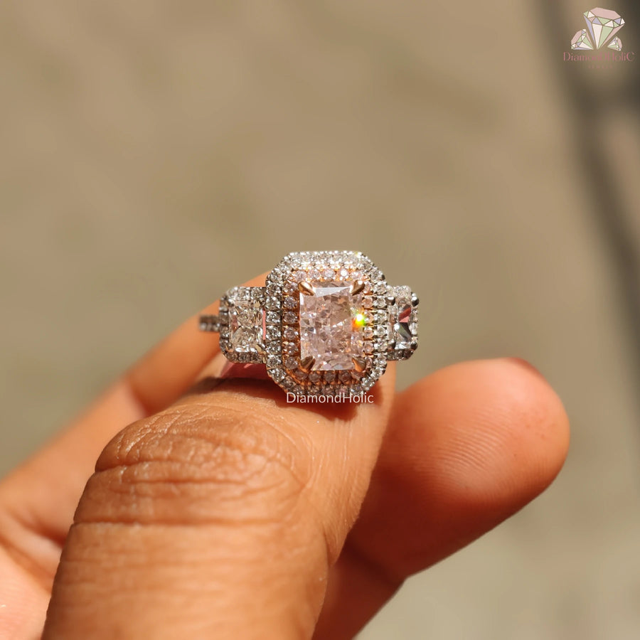 Double Halo Brilliance | Pink CZ Charm | Love in Detail

