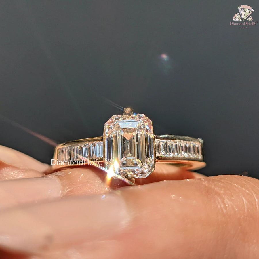 emerald cut diamond ring
