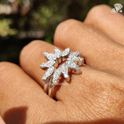Crafted for Royal Brides | Round Moissanite Band | Curved Crown Rings

