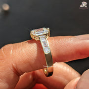 diamond engagement ring emerald​