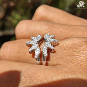 Tiara-Inspired Design | Milgrain Moissanite Ring | Bridal Curve Set

