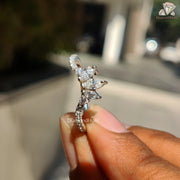 Round Marquise Moissanite | Elegant Wedding Band | Minimalist Ring

