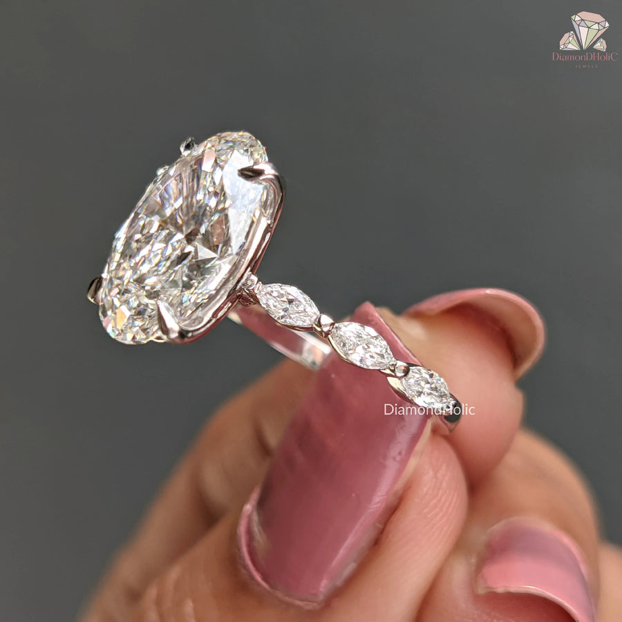floating diamond engagement ring | floating ring setting