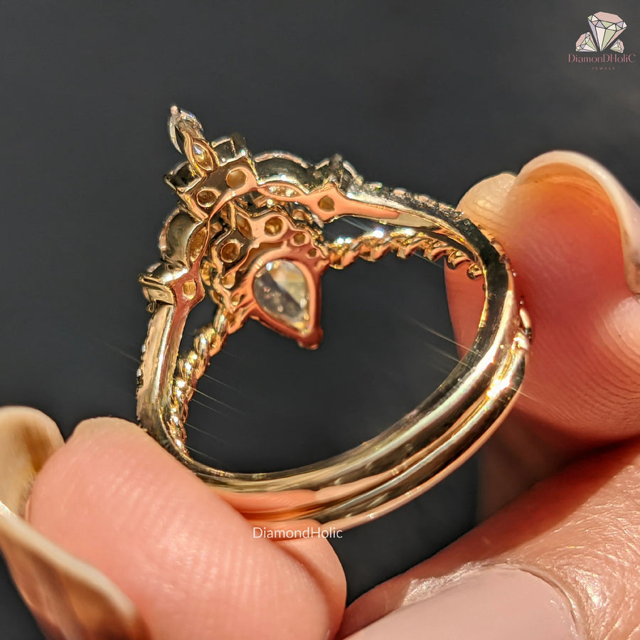 floral halo engagement ring