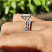 Moissanite Diamond Ring | Wedding Band Set | Full Eternity Band

