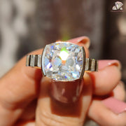 custom moissanite ring | old european moissanite | elegant bridal ring
