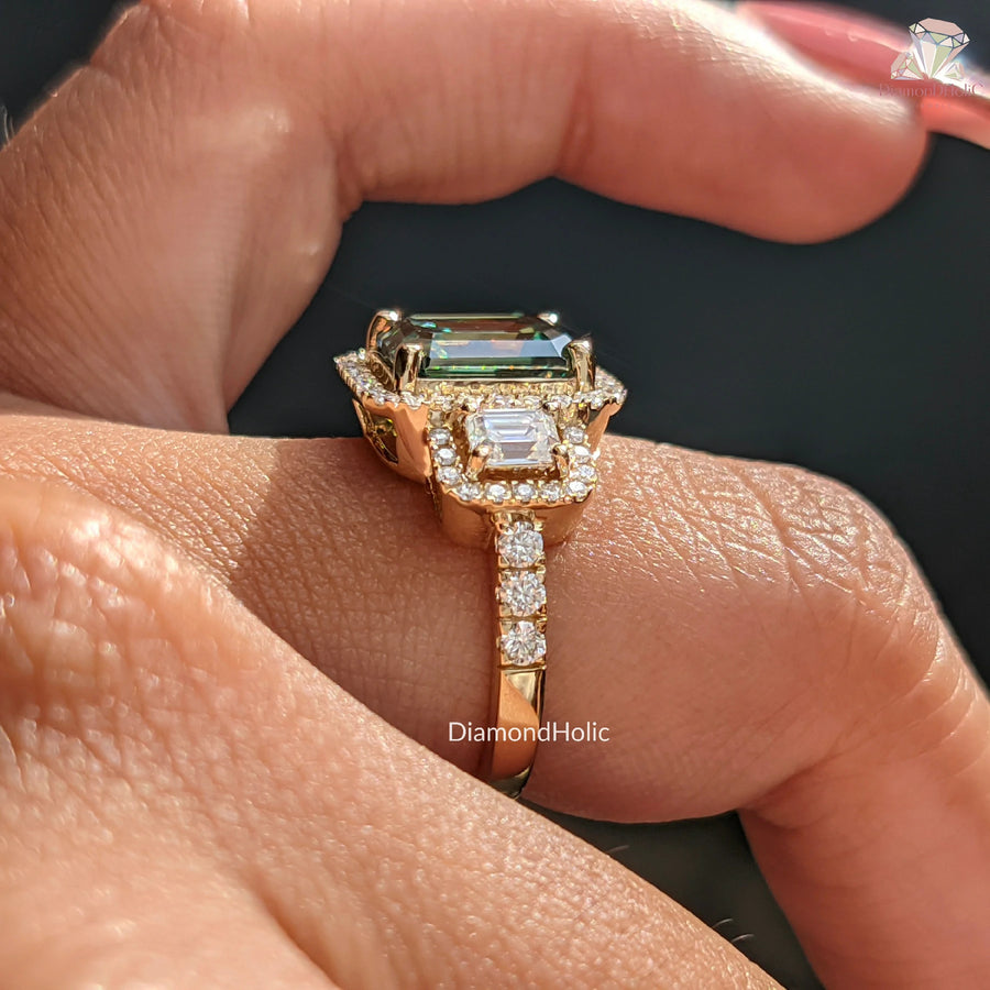 green stone ring | green stone engagement ring