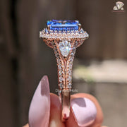 halo diamond ring | double halo ring | floral hidden halo ring