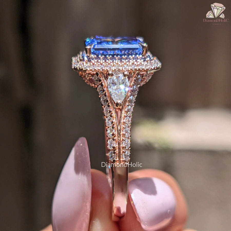 halo diamond ring | double halo ring | floral hidden halo ring