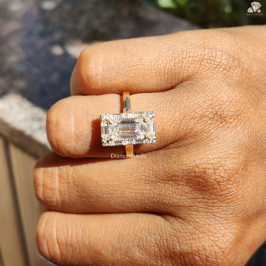 Dainty Love Ring | Baguette Band Shine | Forever Moissanite Spark

