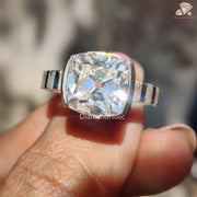 moissanite old euro cut | moissanite retro design | handmade ring gold

